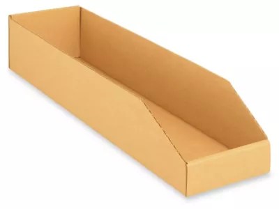 Kraft Corrugated Parts Bins 6 x 24 x 4 1/2" S17877 Uline