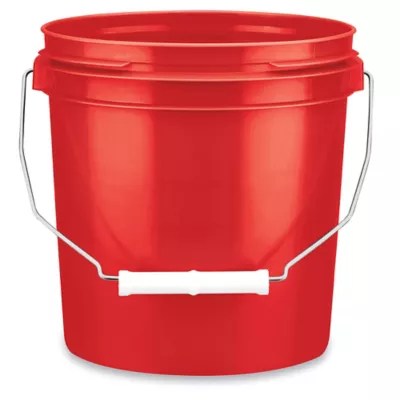 Plastic Pail 1 Gallon, Red S17941R Uline