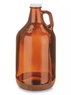 Glass Jugs 1/2 Gallon, Amber S18033A Uline