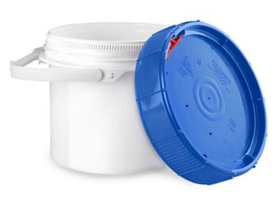 Screw Top Pail 1.25 Gallon, Blue Lid S18114BLU Uline