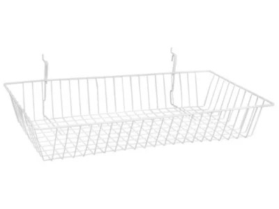 Wire Baskets 24 x 12 x 4", White S18612W Uline