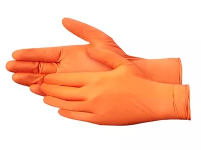 Uline Orange Nitrile Gloves PowderFree, XL S19251X Uline
