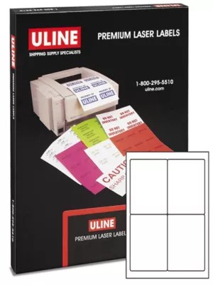 Uline WeatherResistant Laser Labels 4 x 6" S19299 Uline
