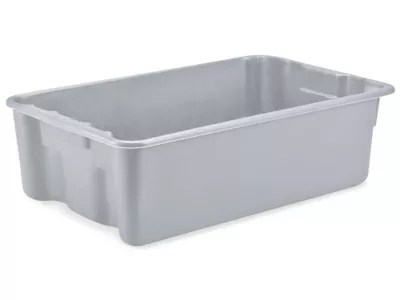 HeavyDuty Stack and Nest Containers 20 x 13 x 6", Gray S19472GR Uline