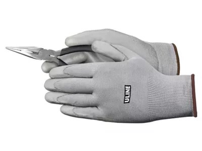 Uline Polyurethane Coated Gloves Gray, Large S19889L Uline