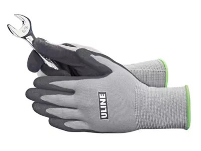 Uline Super Gription® Foam Nitrile Coated Gloves Large S19890L Uline