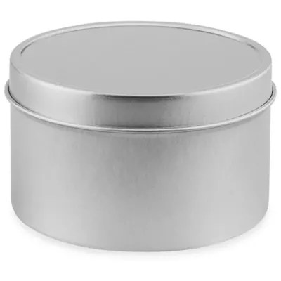 Deep Metal Tins Round, 8 oz, Solid Lid S19908 Uline
