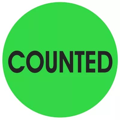 Circle Inventory Control Labels "Counted", 2" S20759 Uline