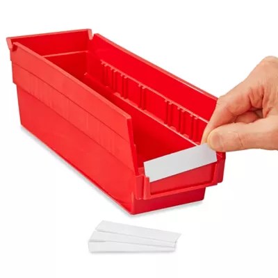 Plastic Shelf Bin Label Holders and Inserts 3 x 3/4" S21114 Uline