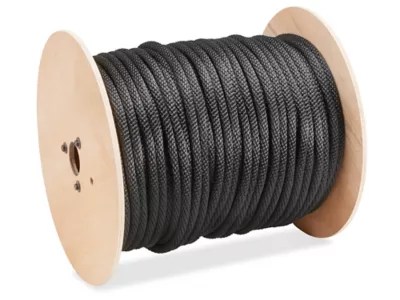 Solid Braided Nylon Rope 1/2" x 500', Black S21190 Uline