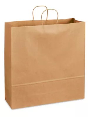 Recycled Paper Shopping Bags 18 x 7 x 18 3/4", Jumbo S21196 Uline