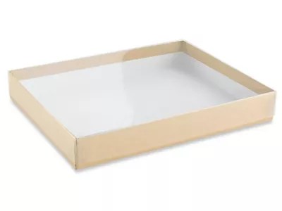 Clear Lid Boxes with Kraft Base 7 3/8 x 5 3/8 x 1" S21241 Uline