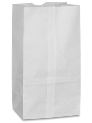 Paper Grocery Bags 4 1/16 x 2 5/8 x 7 7/8", 2, White S21264 Uline