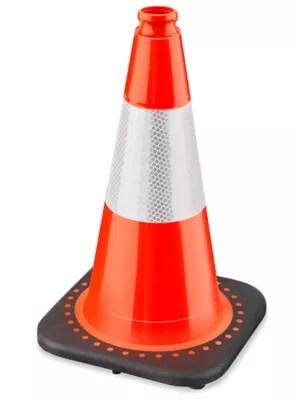 Heavy Duty Reflective Traffic Cones 18", Orange S21633O Uline