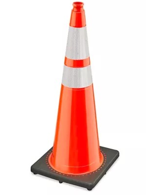 Heavy Duty Reflective Traffic Cones 36", Orange S21635O Uline
