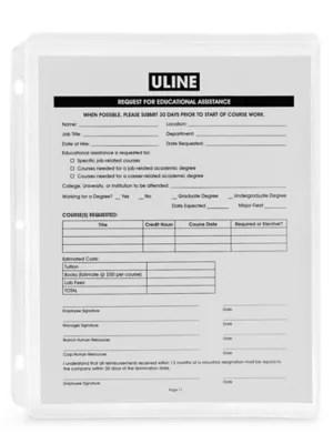 3Ring Vinyl Envelopes 9 x 12" S21751 Uline