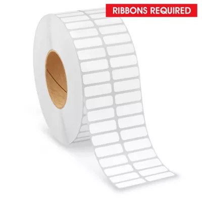 Industrial Thermal Transfer Labels 2Up, 1 1/2 x 1/2", Ribbons