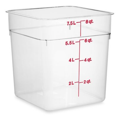 Cambro® Square Food Storage Containers 8 Quart, Clear S21883 Uline