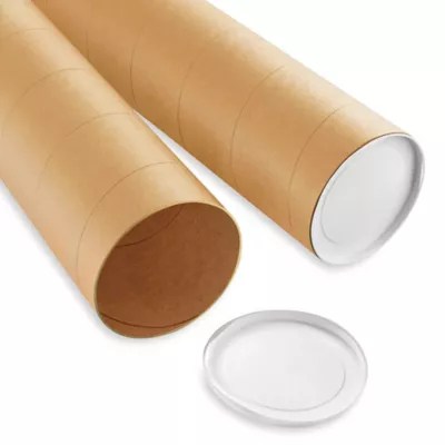 Custom Kraft Mailing Tubes with End Caps 8 x 25" S22019 Uline