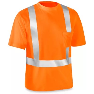 Class 2 Breathable HiVis TShirt Orange, Medium S22189OM Uline
