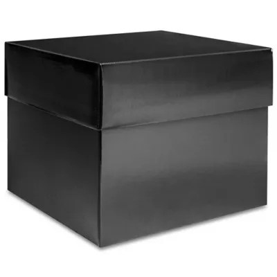High Gloss Gift Boxes 10 x 10 x 8", Black S22272 Uline
