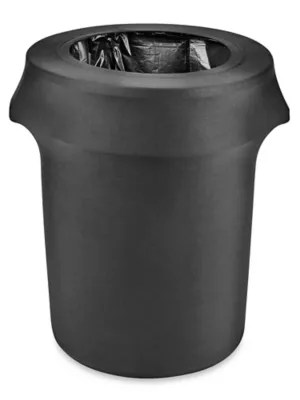 Stretch Fabric Trash Can Covers 32 Gallon, Black S22322 Uline
