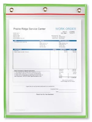 Reclosable Job Ticket Holders 9 x 12", Green S22348G Uline