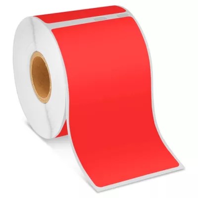 Uline Mini Printer Labels Red Paper, 2 1/8 x 4" S22414R Uline