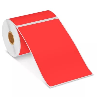 Uline Mini Printer Labels Red Paper, 4 x 6" S22416R Uline