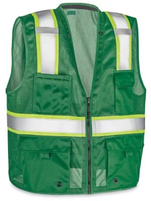 Colored HiVis Safety Vest Green, 2XL/3XL S22908G2X Uline