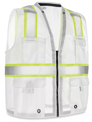 Colored HiVis Safety Vest White, 2XL/3XL S22908W2X Uline