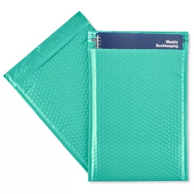 Uline Economy Colored Poly Bubble Mailers 4 9 1/2 x 14 1/2", Teal S