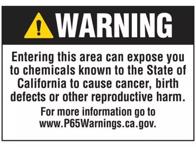 "Cancer/Reproductive Harm" Prop 65 Sign S22976 Uline