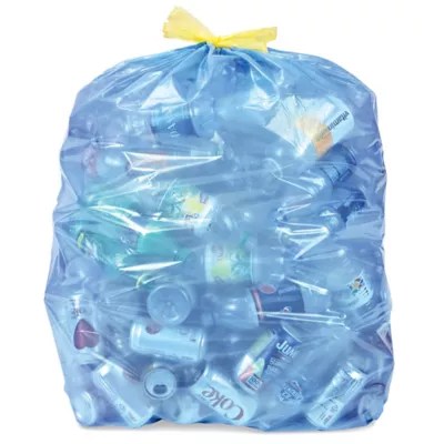 Blue Uline Drawstring Recycling Trash Liners 33 Gallon S23037 Uline