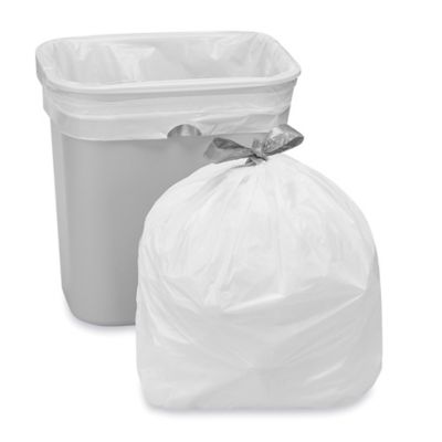 Drawstring Trash Liners .7 Mil, 4 Gallon, White S23040W Uline