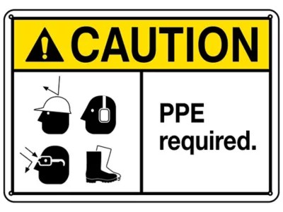 "PPE Required" Sign Plastic S23121P Uline