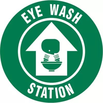 Warehouse Floor Sign "Eye Wash Station", 17" Diameter S23151 Uline