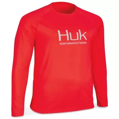 Huk® Fishing Shirt Red, Large S23257RL Uline