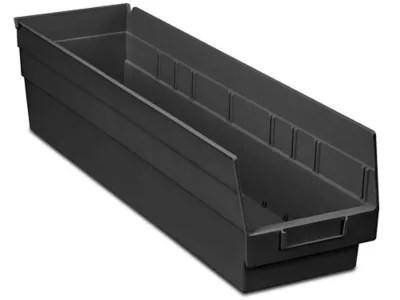 Plastic Shelf Bins 7 x 24 x 6", Black S23366BL Uline
