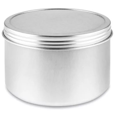 ScrewTop Metal Tins 14 oz, Deep, Silver S23422 Uline
