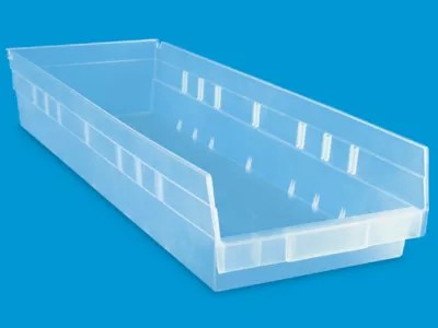 Clear Plastic Shelf Bins 8 1/2 x 24 x 4" S23452 Uline