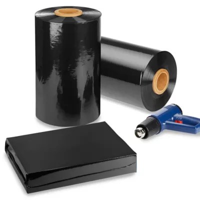 Black Shrink Film Roll 200 gauge, 16" x 1,313' S23622 Uline