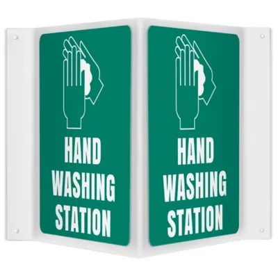 Projecting Sign "Hand Washing Station", 3Way S23800 Uline