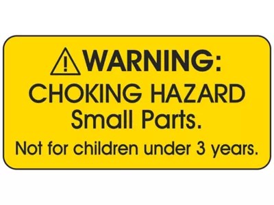 Choking Hazard Labels "Not for children under 3 years", Yellow S