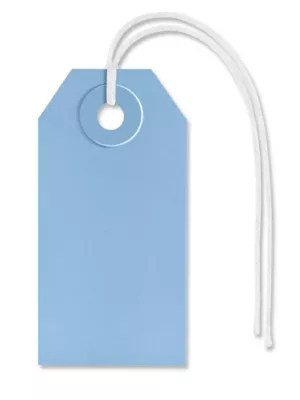 Shipping Tags 1, 2 3/4 x 1 3/8", Prestrung, Blue S2410BLUPS Uline