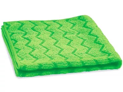 Scrubbing Stripe Textured Microfiber Towels 16 x 16", Green S24143G