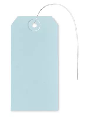 Shipping Tags 5, 4 3/4 x 2 3/8", Prewired, Light Blue S2414LBPW