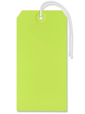 Shipping Tags 8, 6 1/4 x 3 1/8", Prestrung, Green S2416GPS Uline