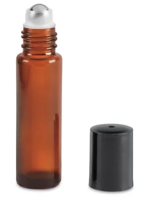 Glass RollOn Bottles 1/3 oz, Amber S24344A Uline