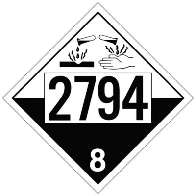 4Digit International Placard UN 2794 Batteries, Wet, Filled with